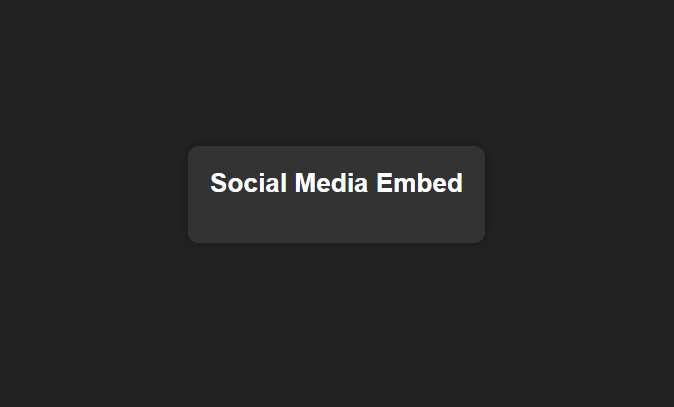 Social Media Embeds screenshot